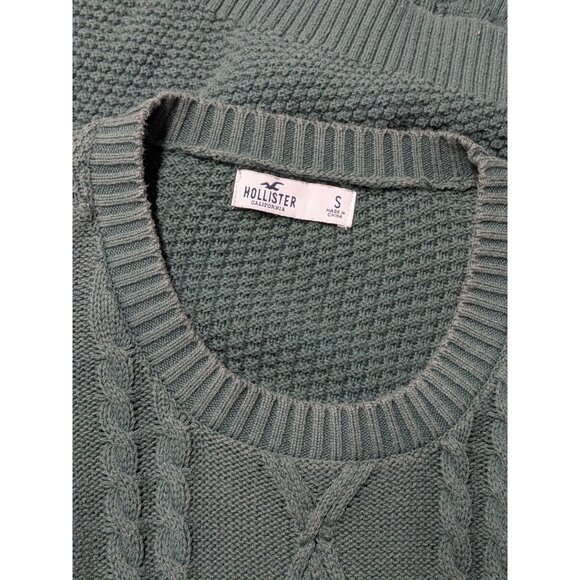 Hollister Cable Knit Sweater Women Size S Fisherman Chunky Oversized Pullover - Picture 5 of 10